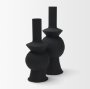 71576 - Veda Small Black Metal Geometric Vase