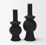 71576 - Veda Small Black Metal Geometric Vase