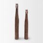 71581 - Farasi Medium Brown Wood Carved Horse Object (Set of 2)