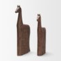 71581 - Farasi Medium Brown Wood Carved Horse Object (Set of 2)