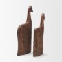 71581 - Farasi Medium Brown Wood Carved Horse Object (Set of 2)