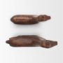 71581 - Farasi Medium Brown Wood Carved Horse Object (Set of 2)