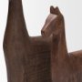 71581 - Farasi Medium Brown Wood Carved Horse Object (Set of 2)