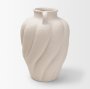 71594 - Syros Twisted Tall Cream Ceramic Urn Vase