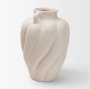 71594 - Syros Twisted Tall Cream Ceramic Urn Vase