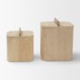 71604 - Benton White-Washed Wood w/ Brass Handle Decorative Box Set