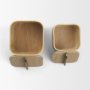 71604 - Benton White-Washed Wood w/ Brass Handle Decorative Box Set