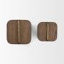 71605 - Benton Brown Wood w/ Brass Handle Decorative Box Set