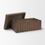 71606 - Strata Fluted Walnut Wood Decorative Box Set