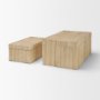 71607 - Strata Fluted White-Washed Wood Decorative Box Set