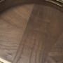 71609 - Langford Round Dark Brown Walnut Wood w/ Brass Handles Decorative Tray Set