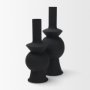 71577 - Veda Large Black Metal Geometric Vase