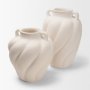 71595 - Syros Twisted Small Cream Ceramic Urn Vase