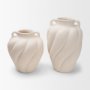 71595 - Syros Twisted Small Cream Ceramic Urn Vase