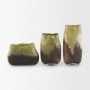71622 - Tulano Tall Green and Brown Glass Vase