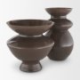 71623 - Bruna Wide Mouth Geometric Brown Glass Vase