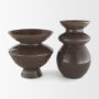 71623 - Bruna Wide Mouth Geometric Brown Glass Vase
