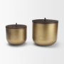 71631 - Voss Brass Metal w/ Dark Brown Lid Canister Set