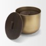 71631 - Voss Brass Metal w/ Dark Brown Lid Canister Set
