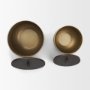71631 - Voss Brass Metal w/ Dark Brown Lid Canister Set