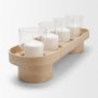 71636 - Plinth Walnut Wood w/ Glass Candle Holder