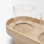 71636 - Plinth Walnut Wood w/ Glass Candle Holder