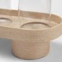 71636 - Plinth Walnut Wood w/ Glass Candle Holder