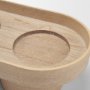 71636 - Plinth Walnut Wood w/ Glass Candle Holder