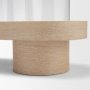 71636 - Plinth Walnut Wood w/ Glass Candle Holder