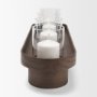 71637 - Plinth White-Washed Wood w/ Glass Candle Holder