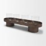 71637 - Plinth White-Washed Wood w/ Glass Candle Holder