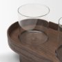71637 - Plinth White-Washed Wood w/ Glass Candle Holder