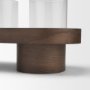 71637 - Plinth White-Washed Wood w/ Glass Candle Holder