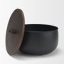 71638 - Voss Black Metal w/ Dark Wood Lid Canister