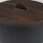 71638 - Voss Black Metal w/ Dark Wood Lid Canister