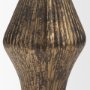71651 - Patine Antiqued Brass Metal Fluted Hourglass Decorative Vase
