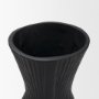 71652 - Patine Matte Black Metal Fluted Hourglass Decorative Vase