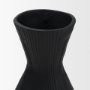 71652 - Patine Matte Black Metal Fluted Hourglass Decorative Vase