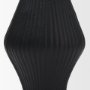 71652 - Patine Matte Black Metal Fluted Hourglass Decorative Vase