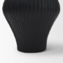 71652 - Patine Matte Black Metal Fluted Hourglass Decorative Vase