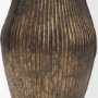 71653 - Patine Wide Antiqued Brass Metal Fluted Decorative Vase