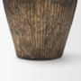 71653 - Patine Wide Antiqued Brass Metal Fluted Decorative Vase