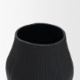 71654 - Patine Wide Matte Black Metal Fluted Decorative Vase