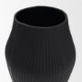 71654 - Patine Wide Matte Black Metal Fluted Decorative Vase