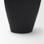 71654 - Patine Wide Matte Black Metal Fluted Decorative Vase