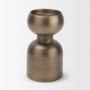 71656 - Pelar Small Antiqued Brass Stacked Pillar Candle Holder