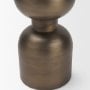71656 - Pelar Small Antiqued Brass Stacked Pillar Candle Holder