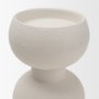 71657 - Pelar Large Matte White Metal Stacked Pillar Candle Holder