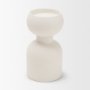 71658 - Pelar Small Matte White Metal Stacked Pillar Candle Holder