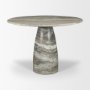 71420-AB - Allyson 42" Solid Grey Marble Round Dining Table